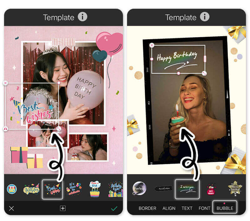 Faça convites de festa de aniversário com o YouCam Perfect