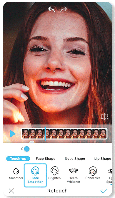 Filtre peau lisse sur vidéo