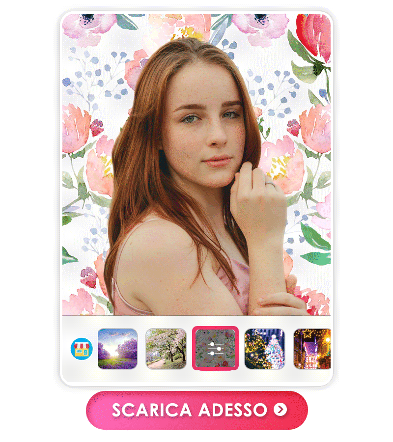 YouCam Makeup è la migliore app per aggiungere sfondi floreali alle foto con oltre 10 opzioni di modelli di sfondi floreali.