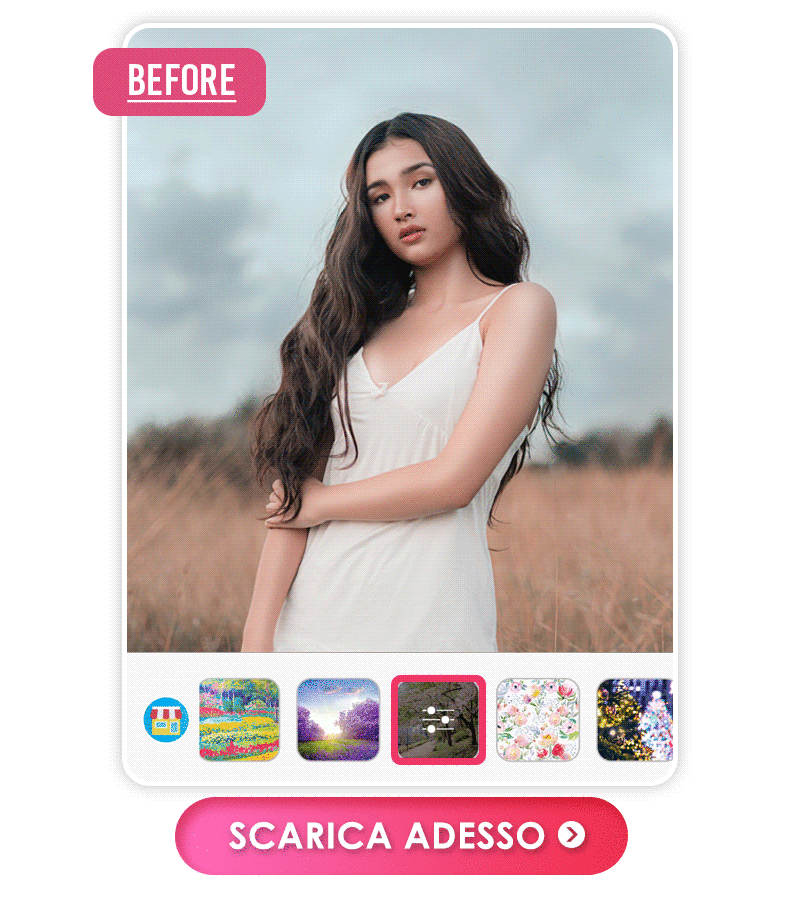 YouCam Makeup è la migliore app per aggiungere sfondi floreali alle foto con oltre 10 opzioni di modelli di sfondi floreali.