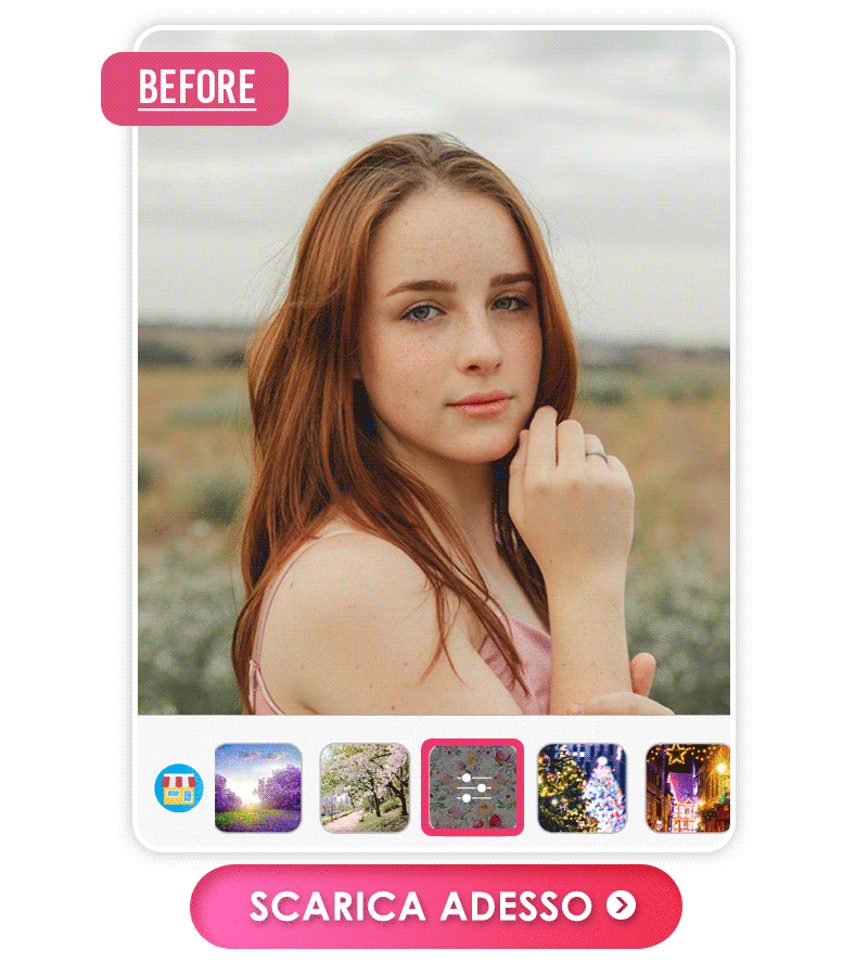 YouCam Makeup è la migliore app per aggiungere sfondi floreali alle foto con oltre 10 opzioni di modelli di sfondi floreali.