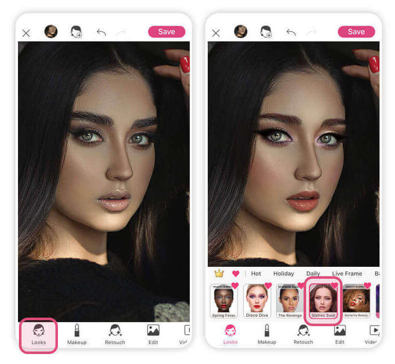 Adicione filtros de maquiagem na sua foto com o YouCam Makeup