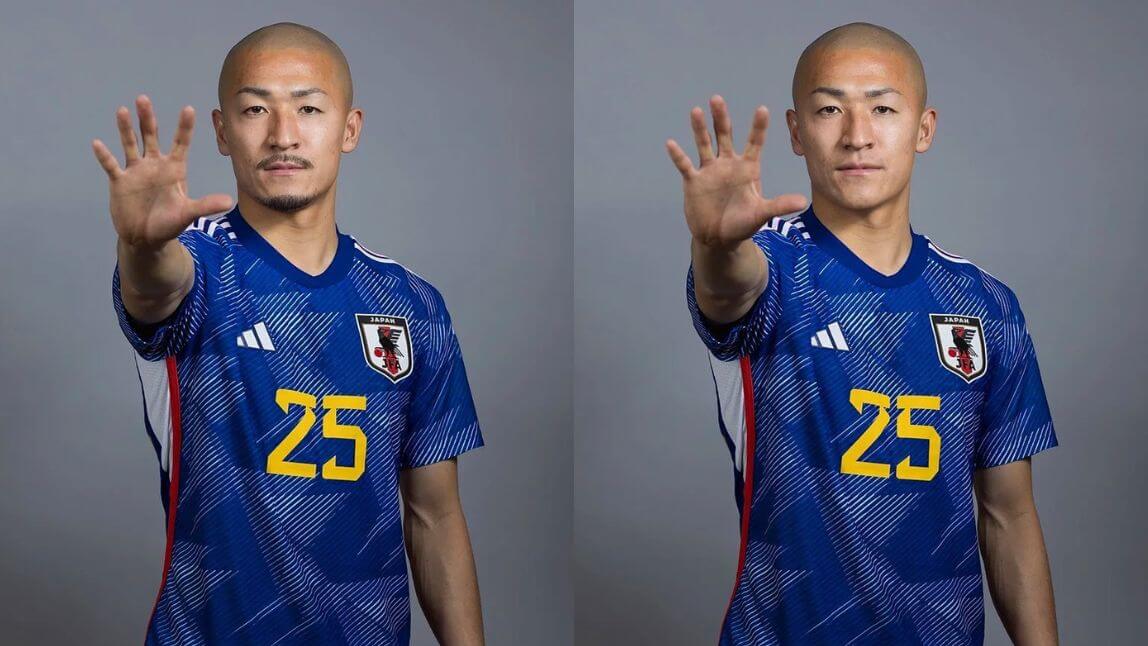 前田大然のヒゲを消してみた