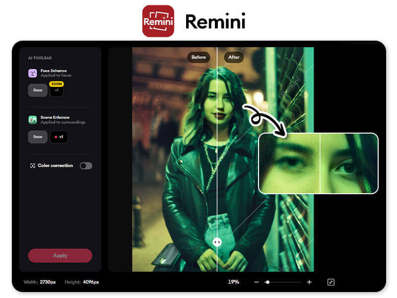 Améliorer qualité photo avec Remini améliorateur d'image