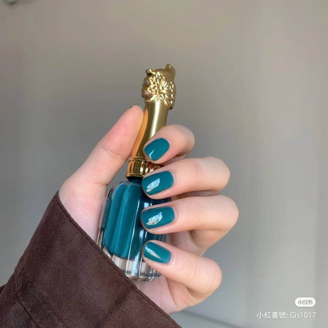 藍綠色美甲