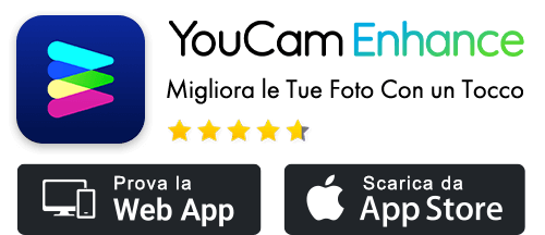 Scarica gratuitamente la app per migliorare la qualità delle foto AI per iPhone, YouCam Enhance.