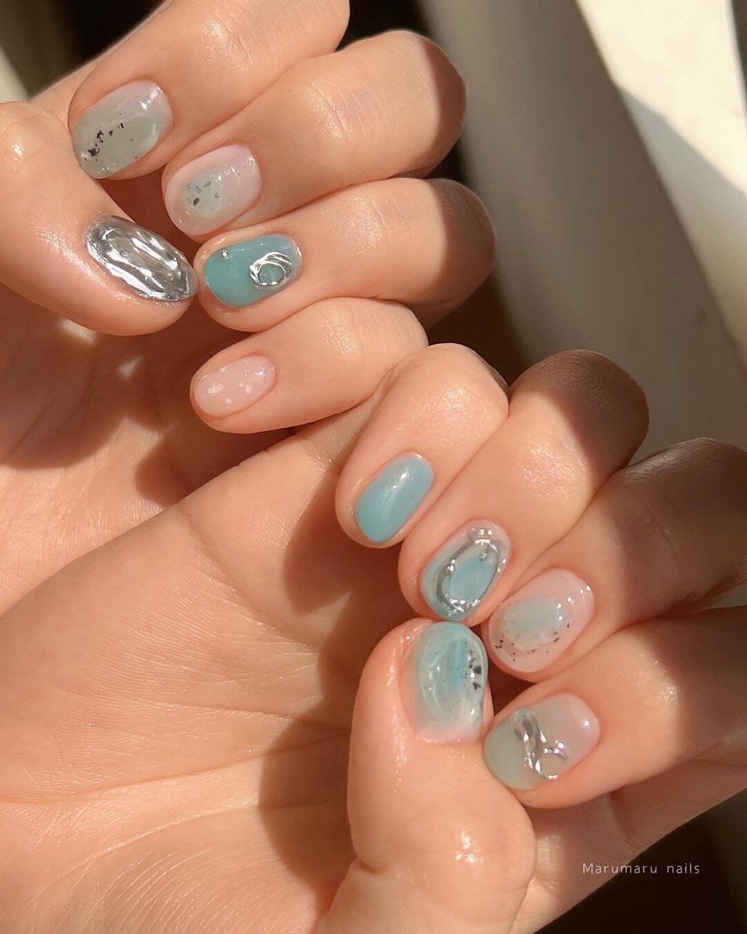 藍色海洋美甲