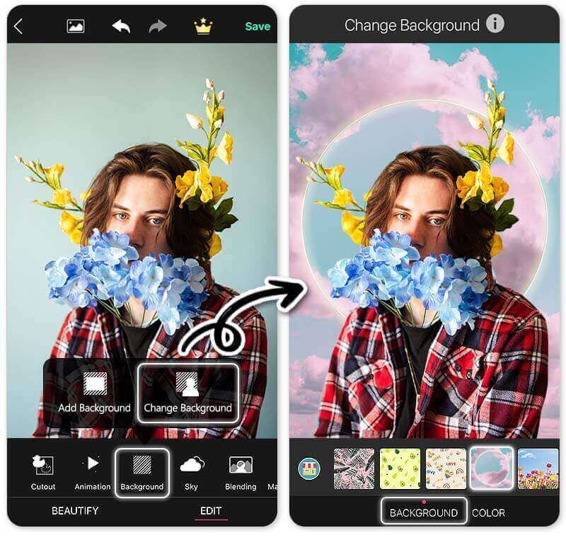Changer arrière-plan d'une photo en 2025 : YouCam Perfect