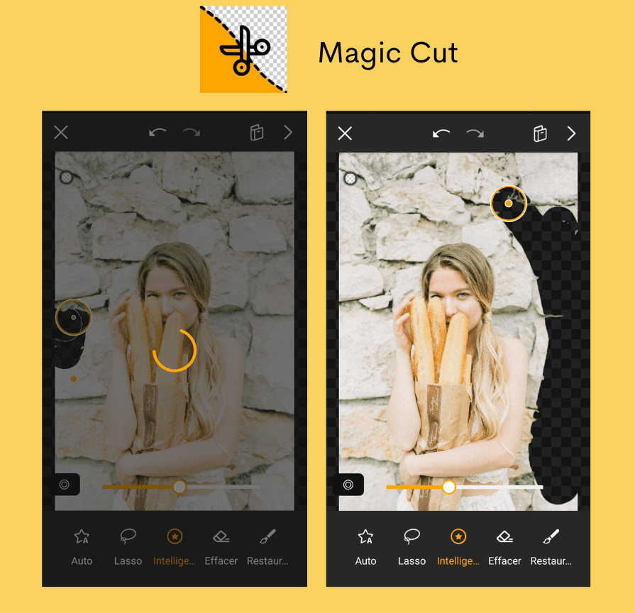 Magic Cut changer fond photo