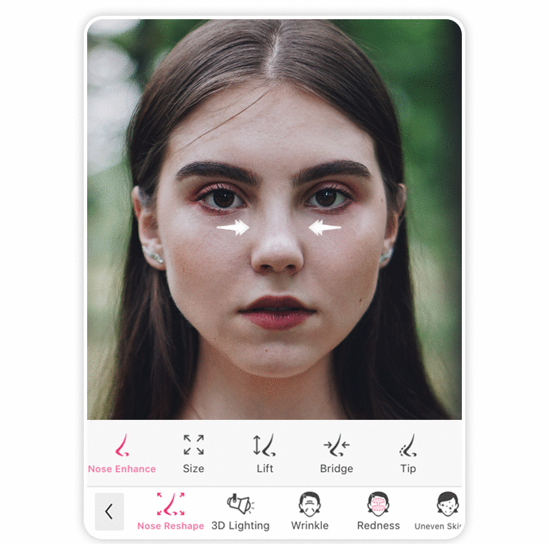 Edite o formato do rosto com o YouCam Makeup
