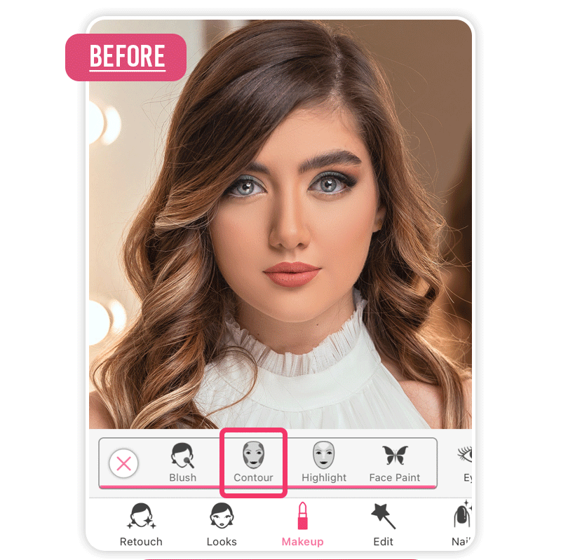 No YouCam Makeup, você encontra os melhores filtros de contorno facial