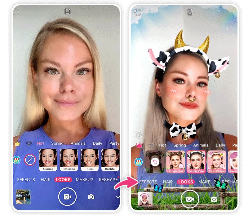 filtros para la cara con cara de animales