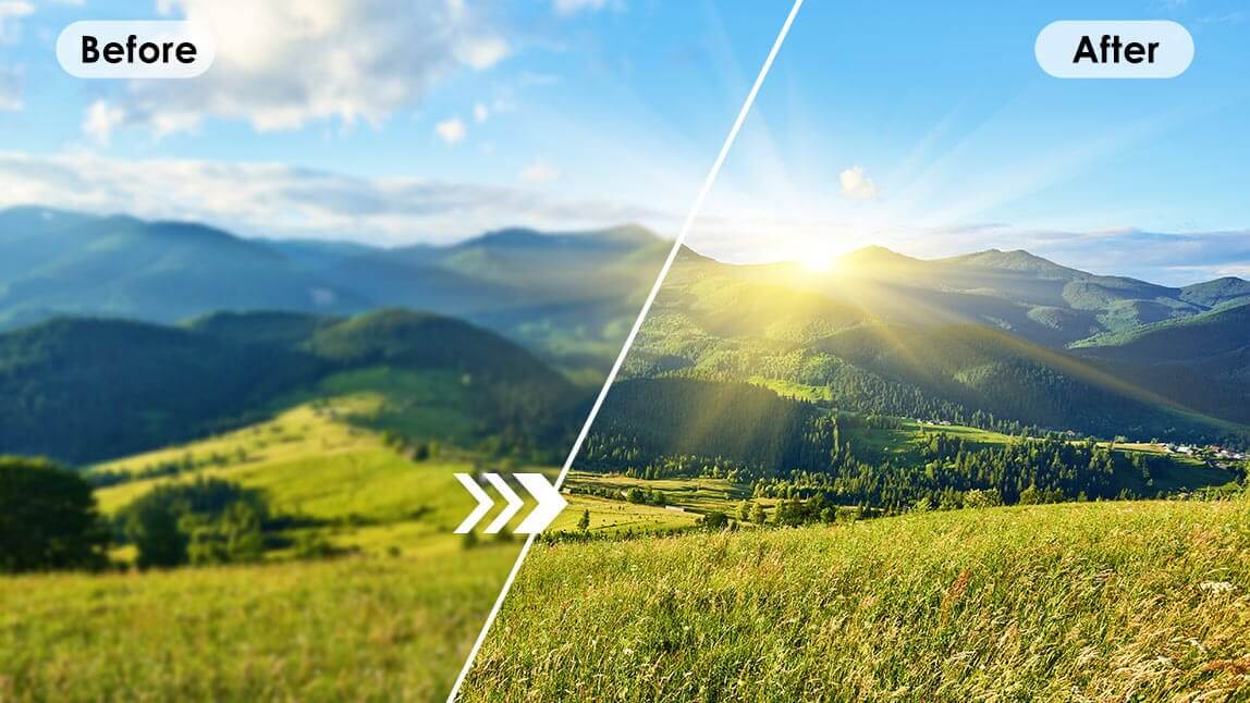 Cómo mejorar una foto de paisaje con la mejor aplicación AI Photo Enhancer