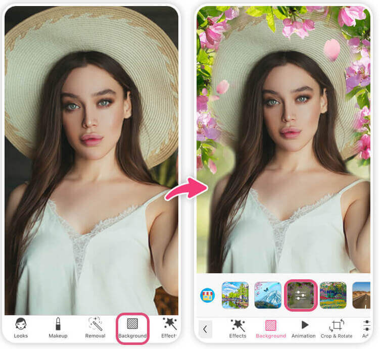 2. Arrière plan cadre photo fleurs