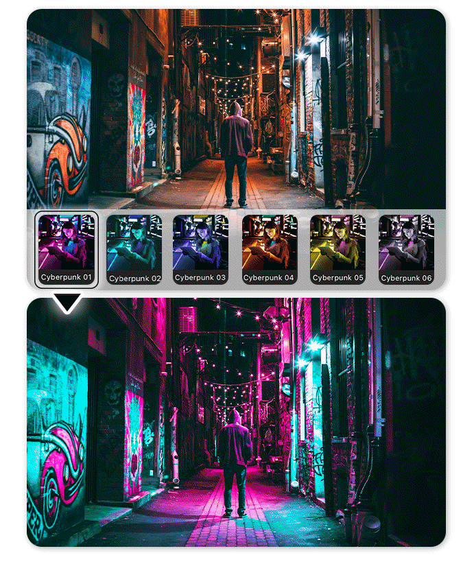 Adicione Efeito Cyberpunk