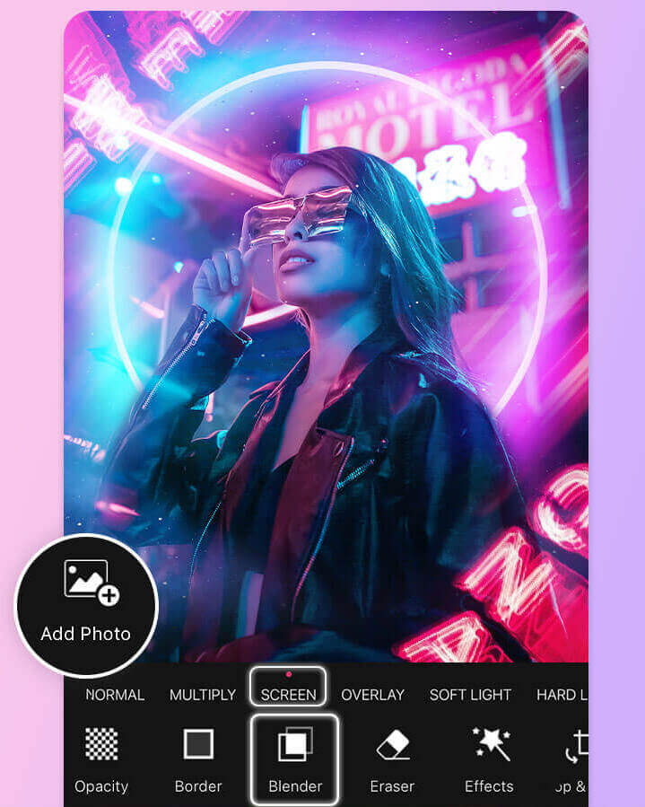 Use efeitos de luzes de neon nas suas fotos com o YouCam Perfect!