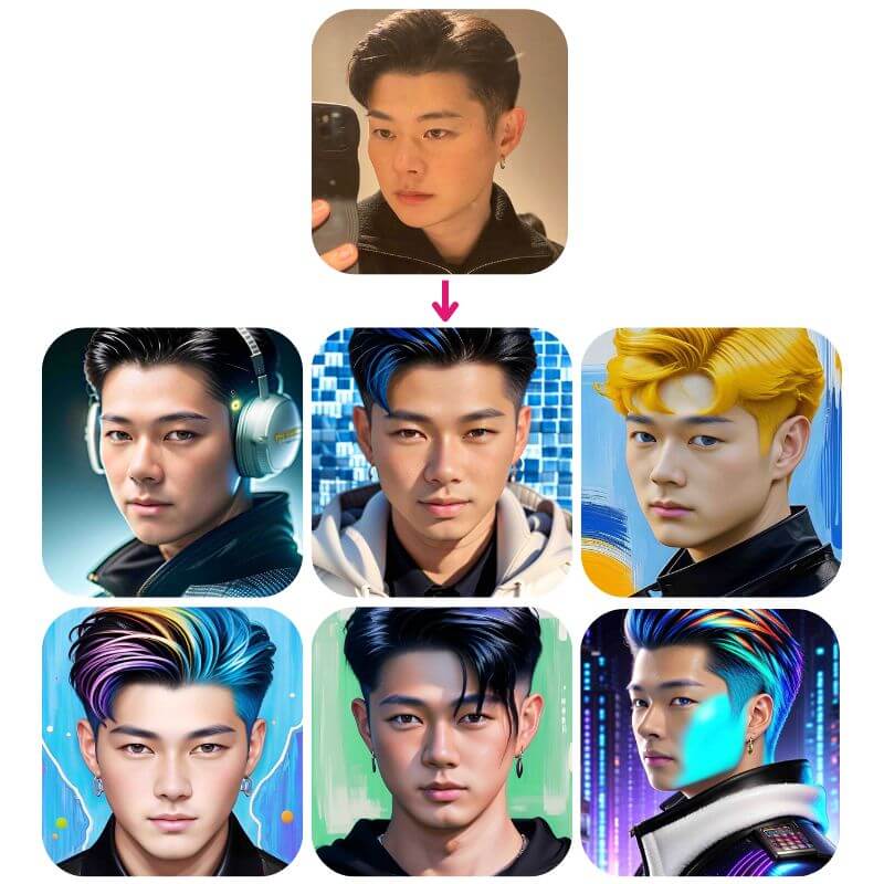 男性のAIセルフィー