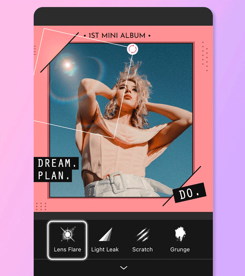 Verwende Overlay-Effekte für deine Album-Cover.