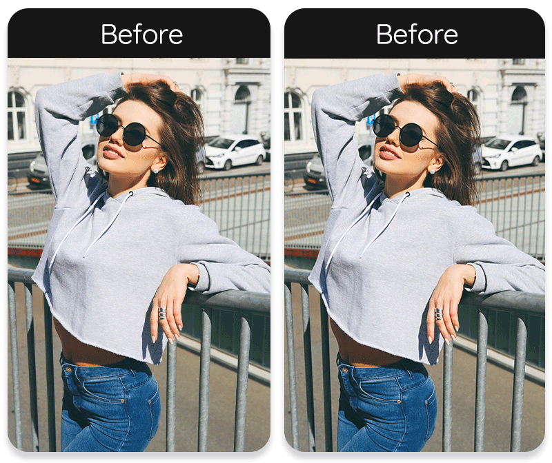 Remove things from Photos before and after with the YouCam Perfect AI object remover app