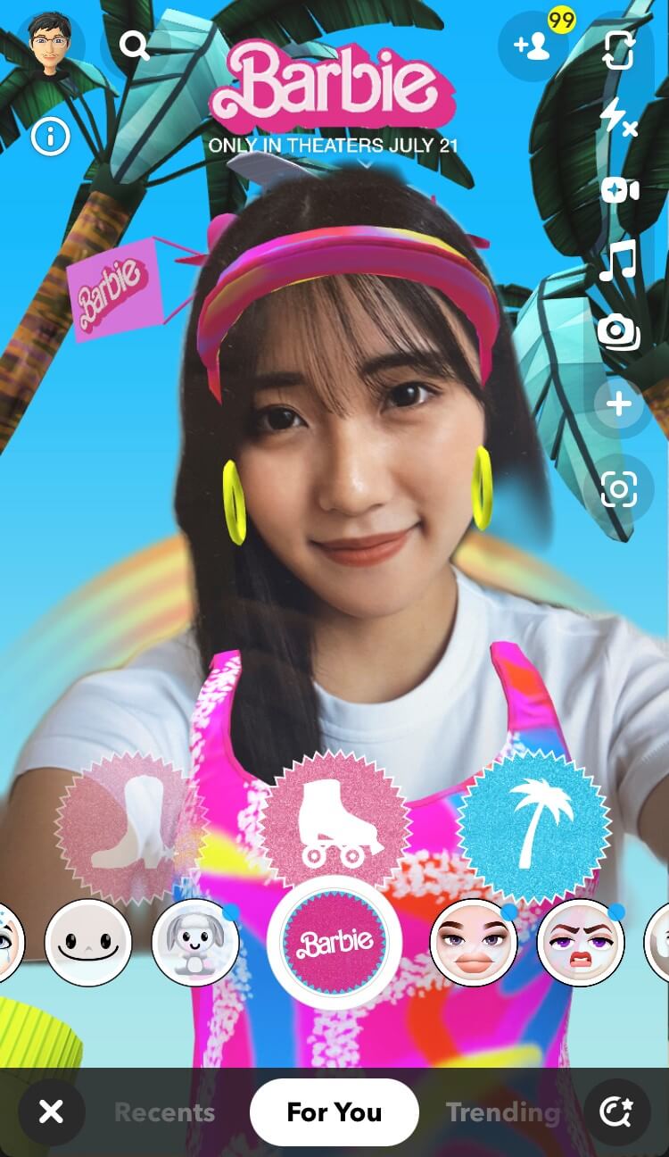 Snapchatのバービーフィルター