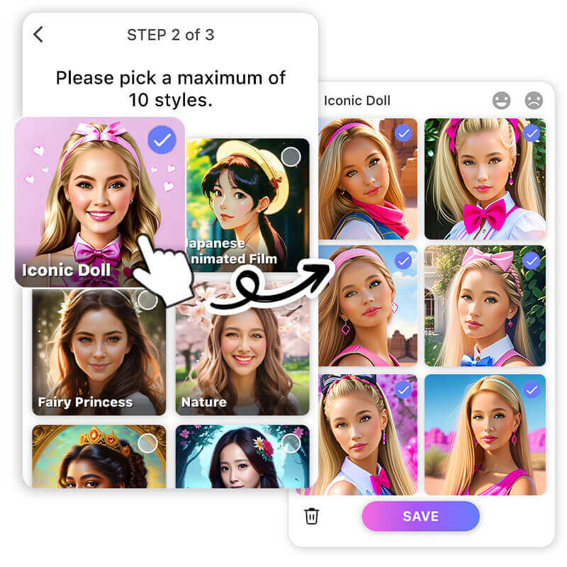 Creare avatar da foto: Barbie Look