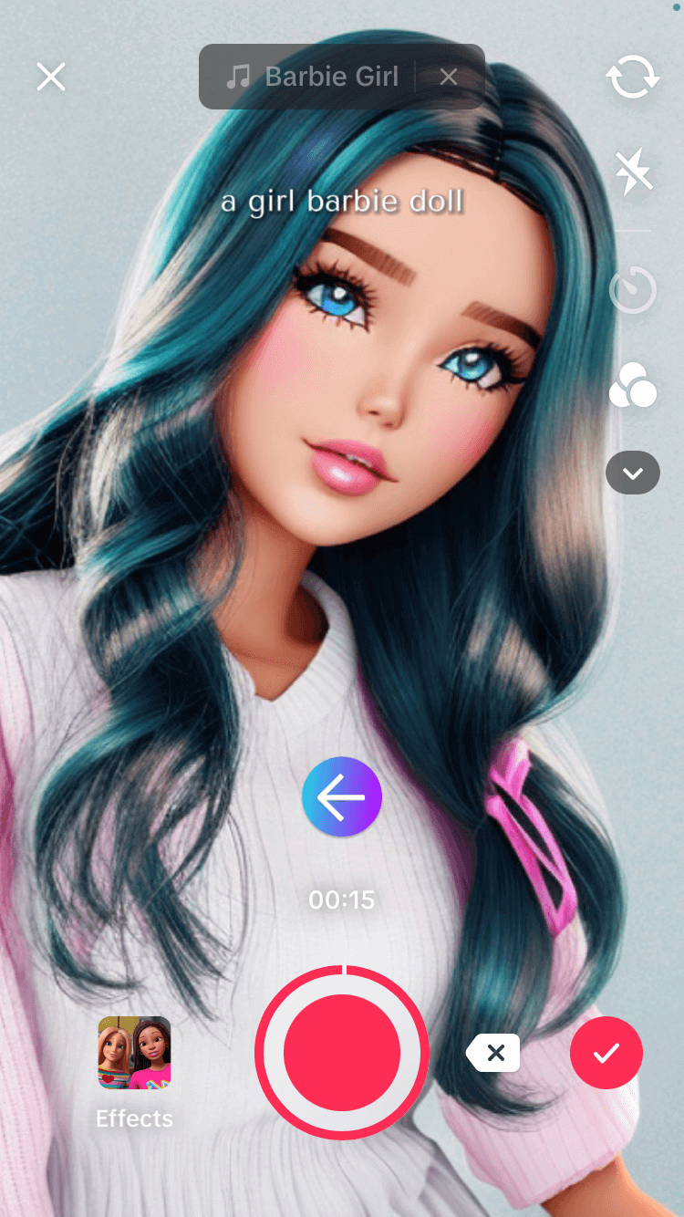 『TikTok』の Barbie Filter エフェクト