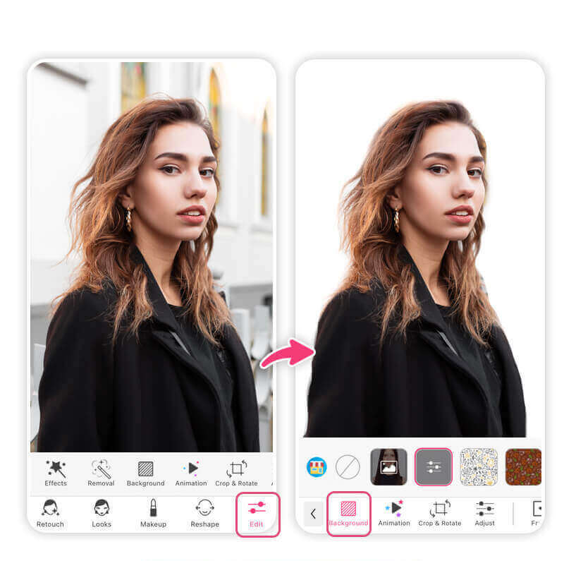 Application pour ajouter fond blanc photo