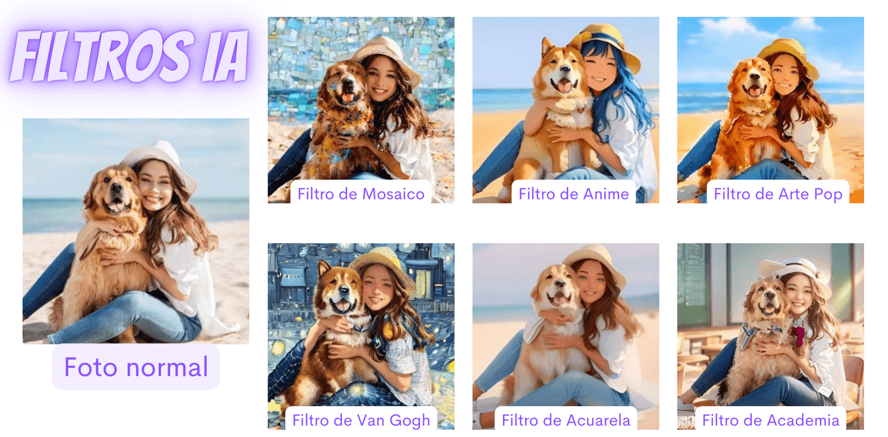 Convertir foto de mascota en caricatura y crea cartel de Disney con la foto de tu perro