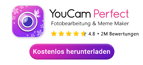 Lade YouCam Perfect herunter und erstelle Memes für iPhone & Android