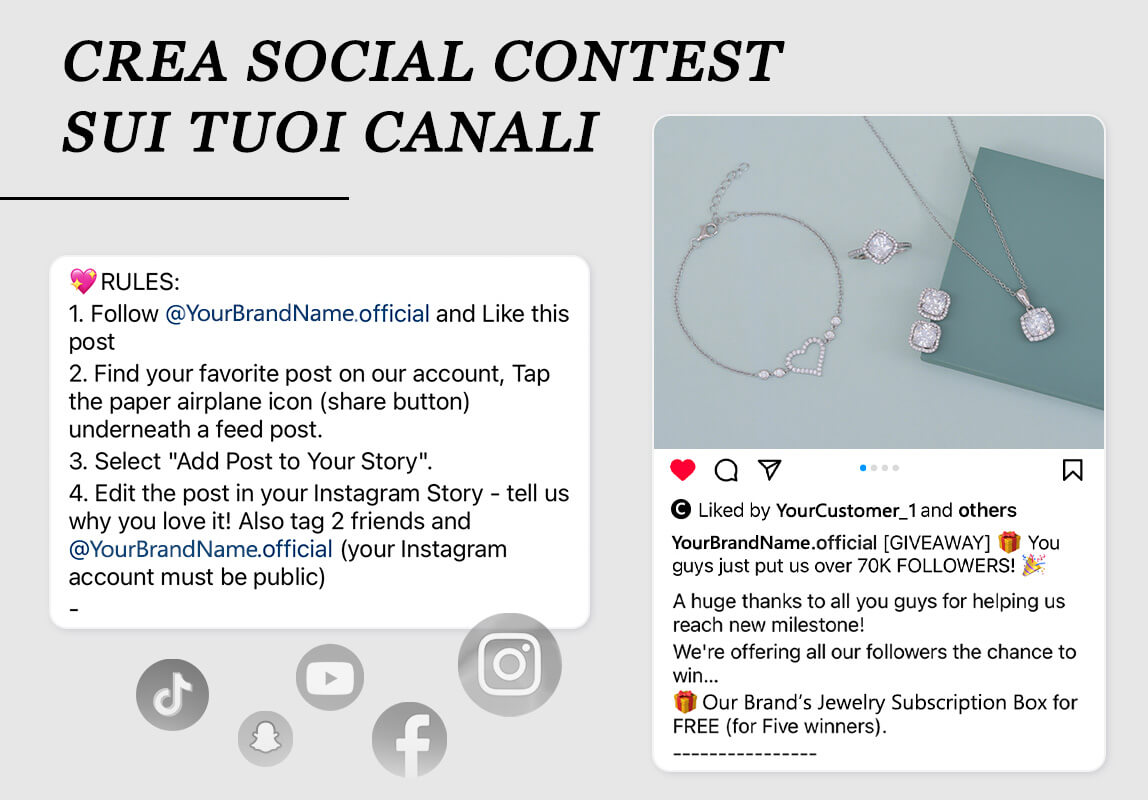 Vendita gioielli online: crea social contest