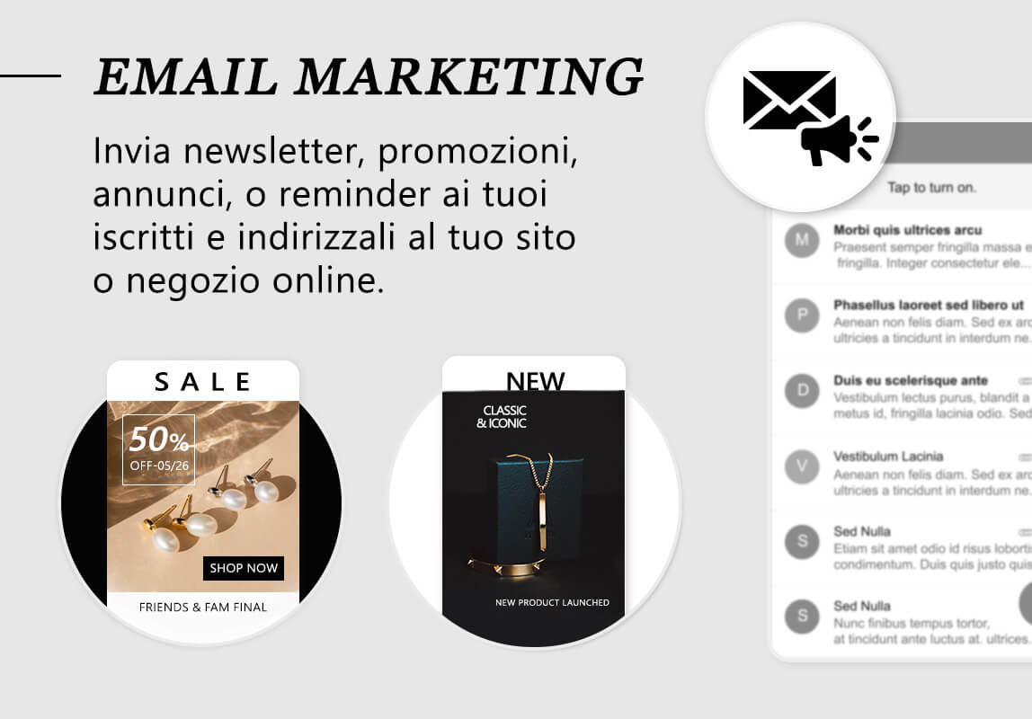 Vendita gioielli online: email marketing