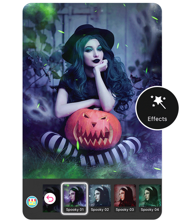 Montage photo Halloween avec effets animés Halloween