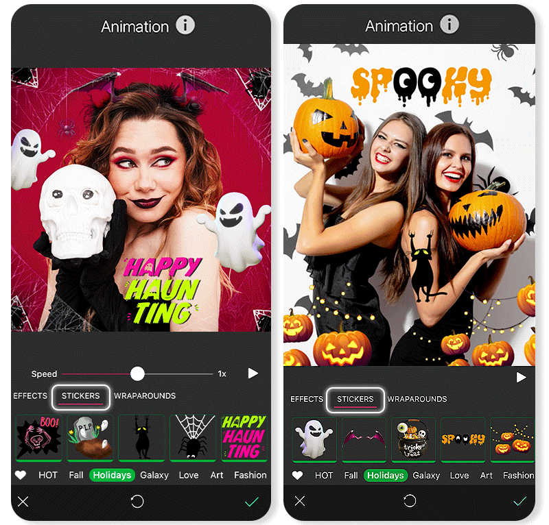 Application Halloween avec stickers Halloween