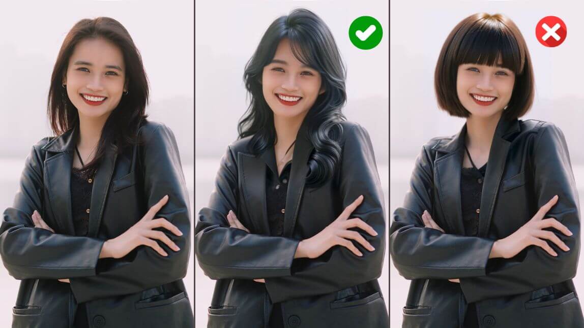 測試自己不同髮型的樣子
