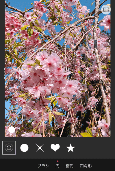YouCam Perfectアプリで画像をぼかす様子2
