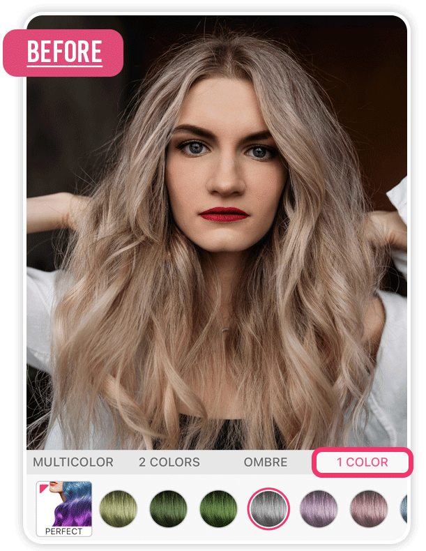 Teste filtros de cor de cabelo branco com o melhor aplicativo de teste de cabelo: o YouCam Makeup!