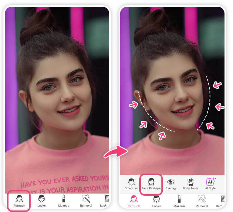 Retouche visage d'une photo de profil