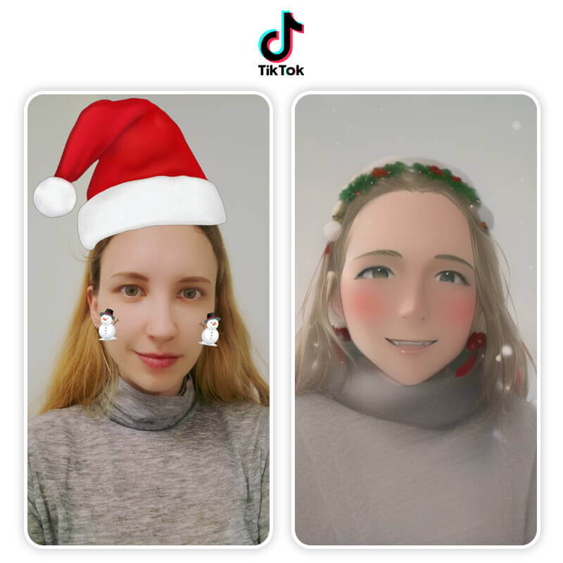 Filtro de navidad en TikTok