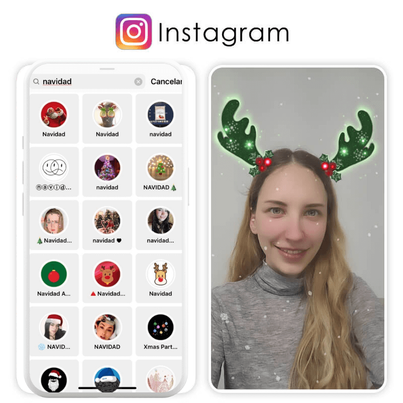Filtro de navidad en Instagram