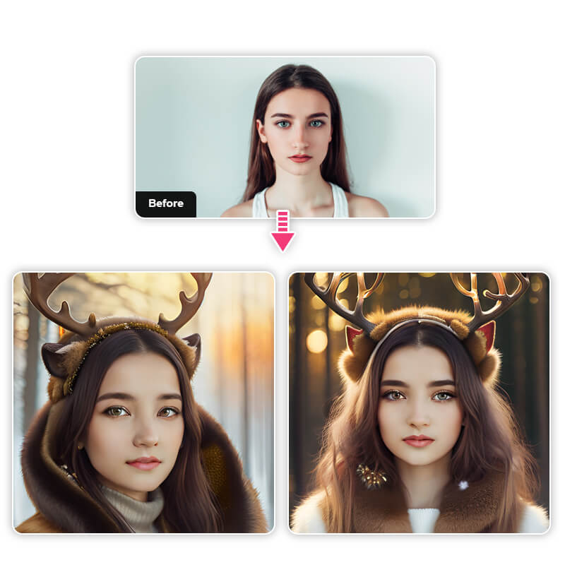 Filtre Rennes IA pour créer photo de profil de Noel stylée