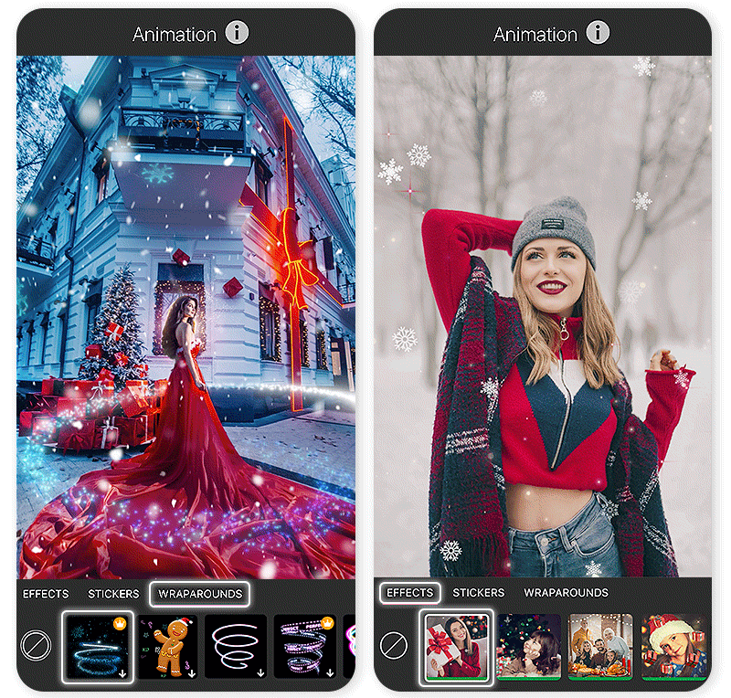 Ajouter des effets photo neige pour Noel