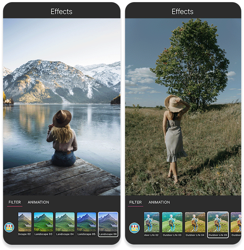 Mit den Filtern von YouCam Perfect kannst du deine Landschaftsfotos verschönern.
