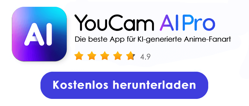 Lade YouCam AI Pro herunter und erstelle einzigartige Anime-Fanart.
