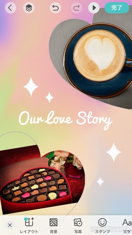 PicCollageアプリ画面
