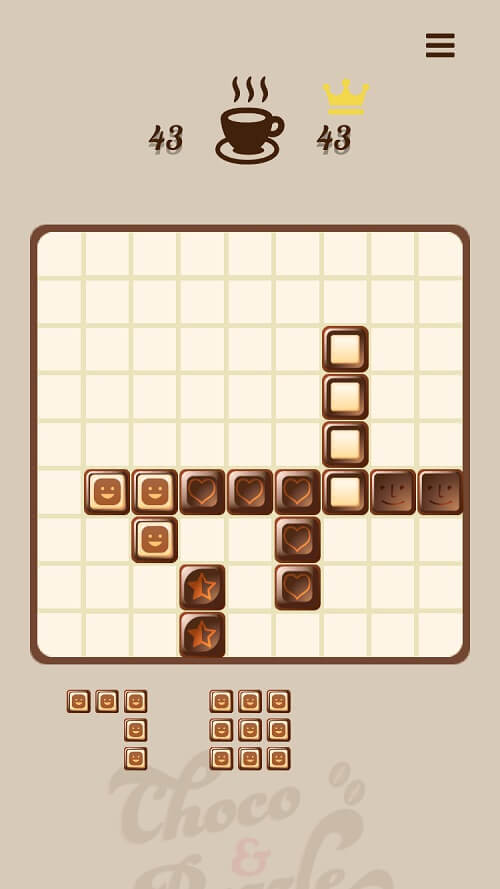 チョコ＆パズルのアプリ画面