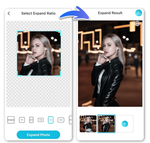 ampliar imagen con IA, deja que IA autocomplete tu foto