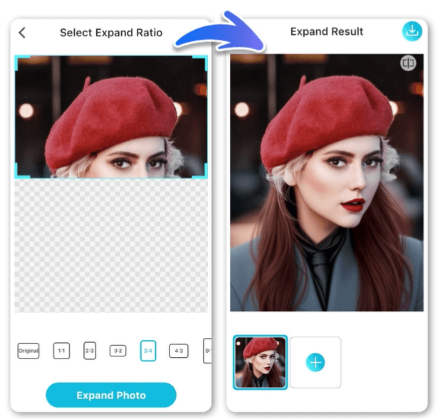 ampliar imagen con IA, deja que IA autocomplete tu foto