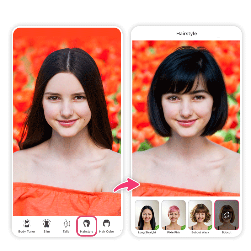 Enregistrez votre photo de coupes de cheveux pour visage rond
