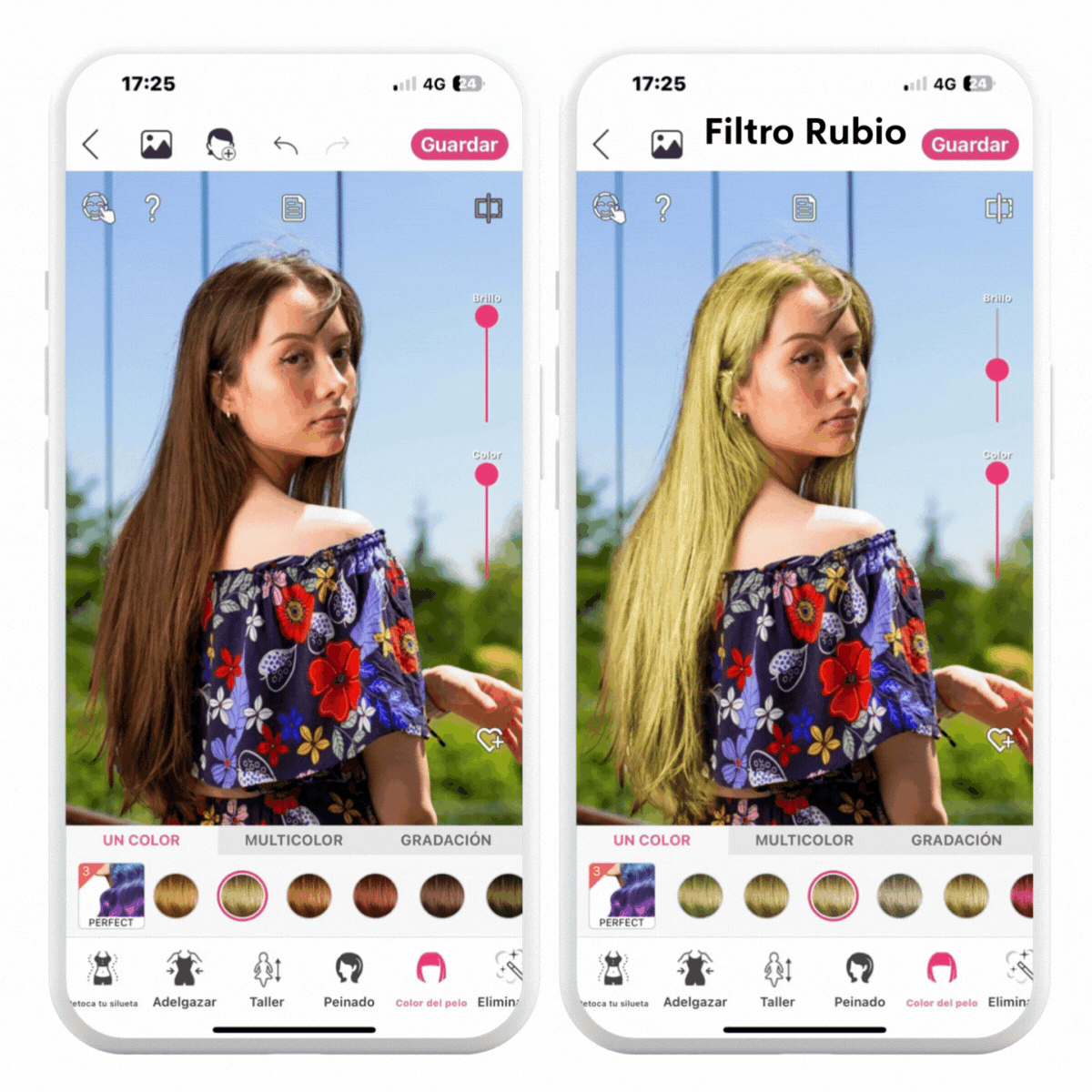 filtro de cabello rubio