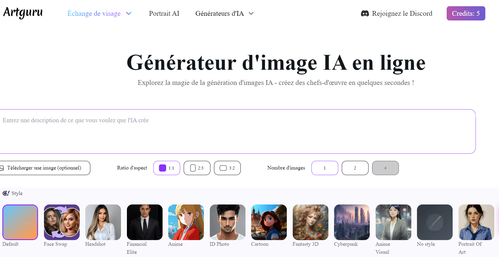 ArtGuru.Ai : générateur d'images IA en ligne 